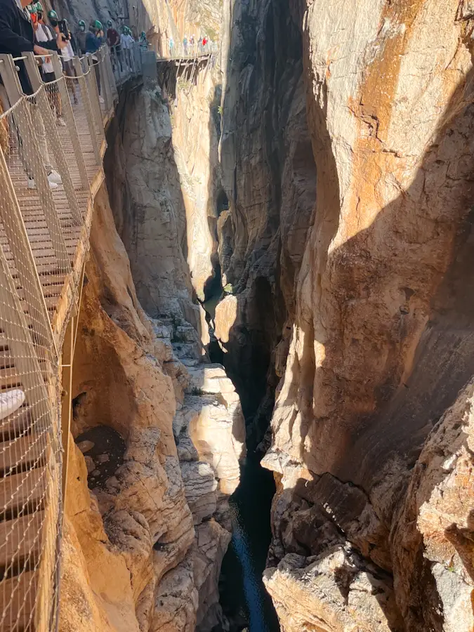 at A remnant of the old railway at the Railway wall at el caminito del rey in málaga, spain at A remnant of the old railway at the Railway wall at el caminito del rey in málaga, spain