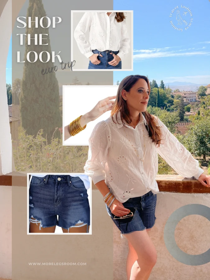 Karen lee, the author, showing her casual go-to travel style outfit in an europe road trip.